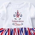 thumbnail image 4 of mgoYE 4th of July Baby Girl Birthday Outfit American Flag Romper+Ruffle Tulle Skirt+Headband+Shoes Independence Day 4pcs Set(Blue,6-12 Months), 4 of 4