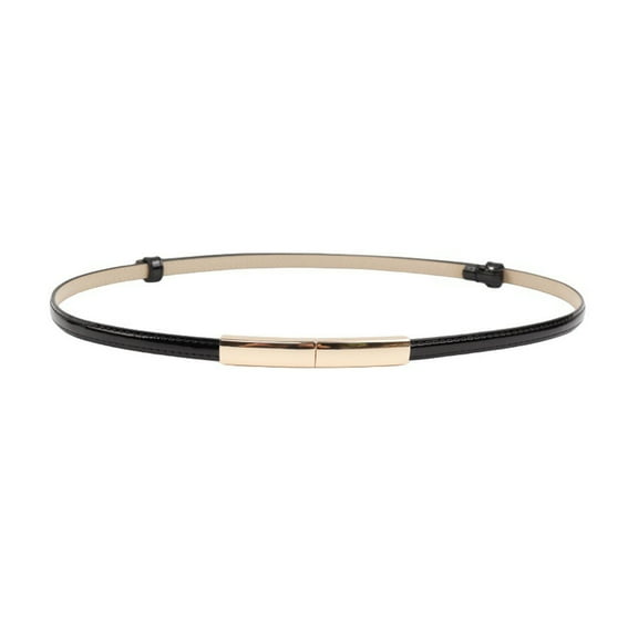 HUANLEDASH Faux Leather Women Belt Adjustable Thin Design Snap Button Waistband Decorative Dress Belt Garment Accessories