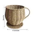 thumbnail image 3 of Coffee Cup Shaped Storage Basket Decorative Rattan Style Organizer with Handle for Kitchen Counter Coffee Bar Living Room Small Items Storage and Display Holder for Home Decor Accent, 3 of 6