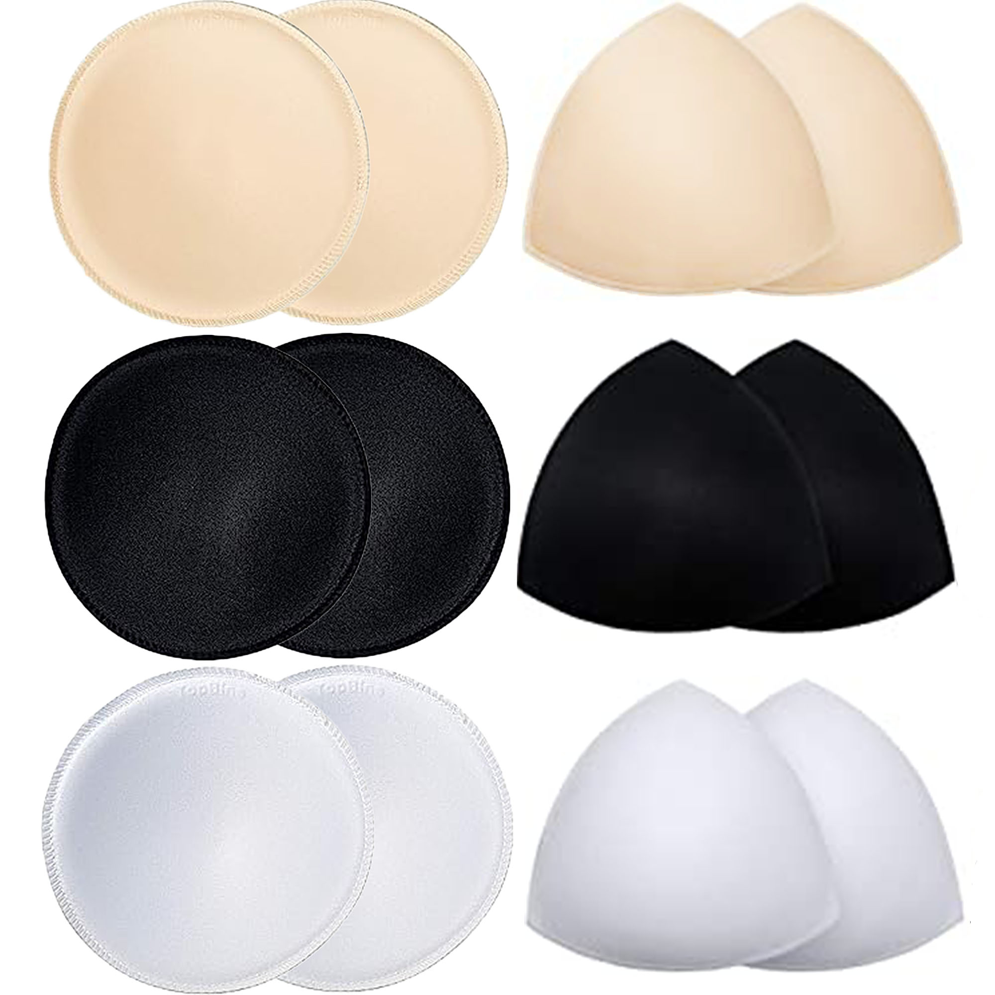 FORJOE Bra Pads Inserts 6 Pairs Bra Cups Inserts Removable Breast 