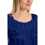 EZI Nightgowns for Women - Soft & Breathable Satin Night Gowns for Adult Women - Medium to Plus Size Womens Sleep Shirts - Long Mid-Length Nightgown