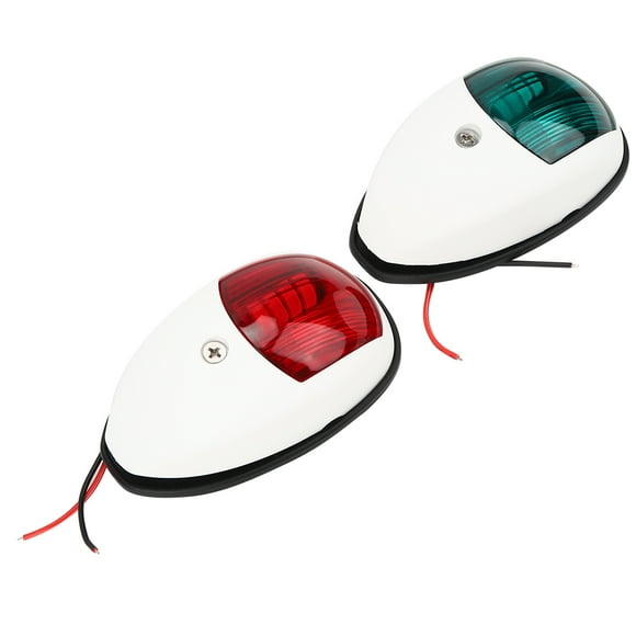 Yacht Signal Lamp,, Durable 1Pair Black Waterproof Safe Yacht Navigation Light,  For Speed Boats Floating Boats Fishing Boats Excursion Boats White