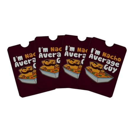 I'm Nacho Average Guy Chip with Mustache Funny Credit Card RFID Blocker Holder Protector Wallet Purse Sleeves Set of
