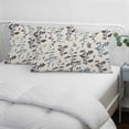 thumbnail image 3 of Grey Blue Botanical Pillow Covers, Linen Long Throw Pillow Case, Rustic Country Spring Floral Summer Leaf Holiday Pillow Protector Decorative Cushion Cover for Living Room/Bedroom 16" x 24", 3 of 8
