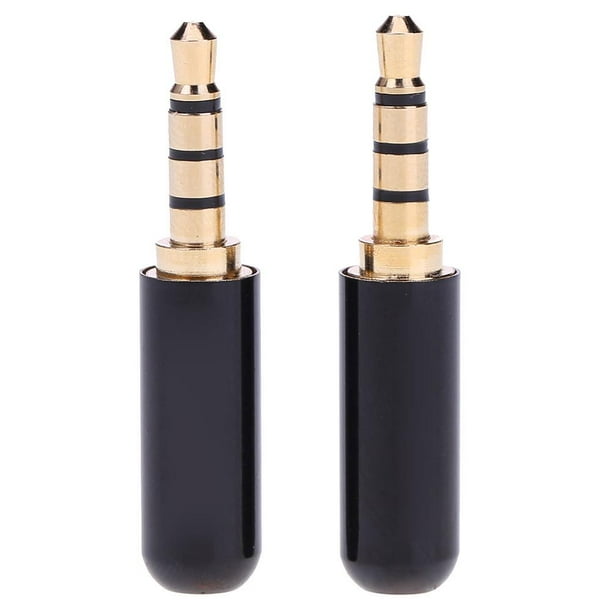 2 uds., 3,5mm, 1/8 pulgadas, TRRS, adaptador de enchufe de 4 polos, conectores DIY para auriculares Barbie Nuevos Originales