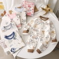 thumbnail image 4 of Toddler Baby Boy Summer Clothes Letter Print Short Sleeve Shirt Tops and Shorts Set Summer Outfit 6-12Months, 4 of 9