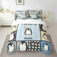 thumbnail image 2 of Manfei Cute Penguin Animal Bedding Comforter Set 7-Piece, Kawaii Cartoon Patchwork King Bedding Sets, Teen Boy Girl Kid Bed Sheets, Breathable Home Decor, 2 of 7