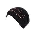 thumbnail image 1 of CEHVOM Women Rhinestone India Hat Muslim Ruffle Cancer Chemo Beanie Turban Wrap Cap, 1 of 2