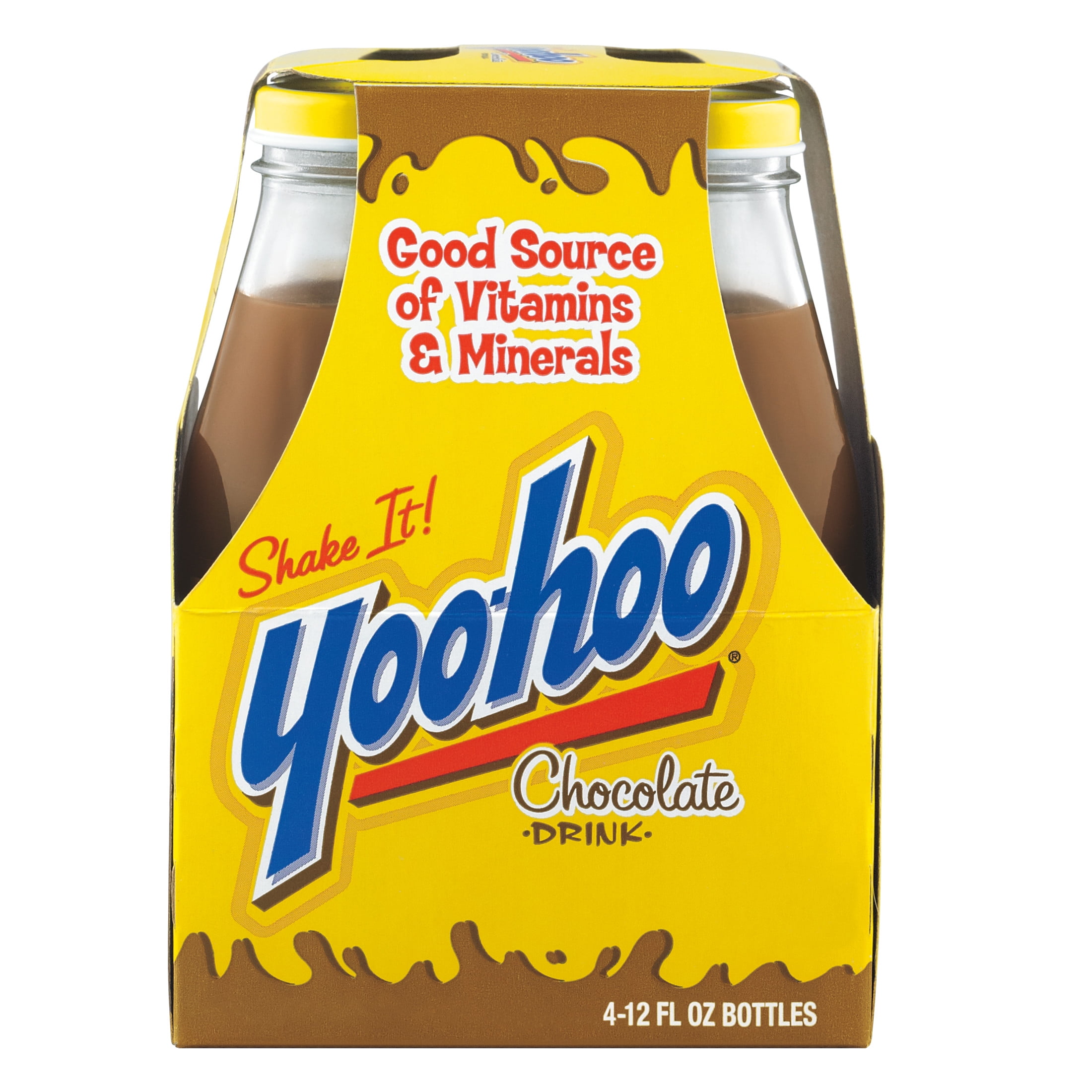 Yoo-hoo Chocolate Drink, 12 fl oz, 4 Pack Glass Bottles