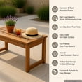 thumbnail image 7 of Hommoo 52" Solid Acacia Wood Outdoor Dining Bench, Teak-Colored Slatted Patio Bench for Backyard, Poolside & Indoor Use, Natural, 7 of 7