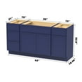 thumbnail image 5 of Vanity Art 63" Freestanding Bathroom Vanity Cabinet without Top in Blue, 5 of 6