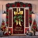 thumbnail image 5 of Linnome Christmas Door Decoration Kit - Santa Claus Themed Hanging Cloth with Border Stickers for Festive Entryways, 5 of 6