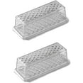 thumbnail image 2 of Chef Craft Clear Plastic Butter Dish with Crystalline Design Cover  6.75" x 2.25"  2-Pack, Silver, 2 of 2