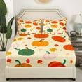 thumbnail image 3 of Manfei Mushroom Pumpkin Bed Sheets King,Botanical Plants King Sheet Sets,Maple Leaf Bedding Sets King Size,Microfiber Thanksgiving Day Room Decoration,4pcs, 3 of 6