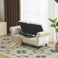 thumbnail image 2 of CQSXDA Velvet Multifunctional Storage Rectangular Ottoman Bench With 1 Pillow Home Furniture，Beige, 2 of 11