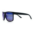 thumbnail image 6 of Mens Color Mirror Oversized Horn Rim Rectangle Sport Plastic Sunglasses Matte Black - Blue Mirror, 6 of 8