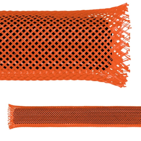 Electriduct 1/2  PET Expandable Braided Sleeving - 10 Feet Length - Orange