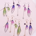 thumbnail image 2 of Pendientes de mariposa, pendientes de simulación de alas de cigarra de moda fresca, pendientes de novia con borlas largas, 2 of 6