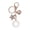 White, variant on Exquisite Five Leaf Clover Rhinestone Keychain Stylish Bag Pendant Chic Car Key Ring for Women and Girls, Black