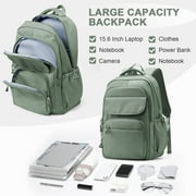 Cute Backpack for Women Men, Waterproof High School Bag Basic Backpack for College Students, Travel Laptop Backpack Lightweight Casual Daypack, Middle School Bookbag, Olive Green