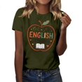 thumbnail image 2 of IMENGL Short Sleeve T-Shirts for Women Casual English Teacher Graphic Round Neck Teacher Tee Loose Basic Women's Short Sleeve Top,M-XXXL, 2 of 4