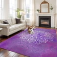 thumbnail image 2 of 8x10 Area Rugs for Living Room, Boho Floral Non Slip Area Rugs for Kitchen Bedroom Entryway, Purple Flowers Vintage Bohemian Watercolor Washable Carpet Runner Rug Floor Mats for Bedroom Home Decor, 2 of 8