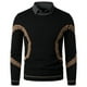 thumbnail image 1 of Suéter de manga larga de empalme de cuello de camisa de mezclilla de moda informal de otoño e invierno para hombres Pompotops  oipoqjl27089, 1 of 9
