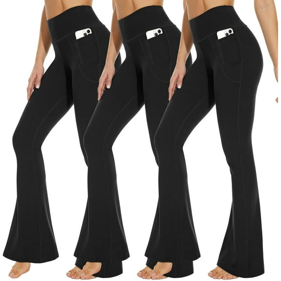 ZENFLEX 3 Packs Leggings with Pockets for Women, Soft High Waisted Tummy Control Workout Yoga Pants
