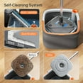 thumbnail image 3 of KZKR Spin Mop and Bucket Set with Dirty Water System, 360° Cleaning Mop, Includes 6 Washable Pads, 3 of 9