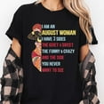 thumbnail image 3 of NETHOUSE Women's Birthday T-Shirt - August Woman with 3 Sides Quote - Quiet Sweet, Funny Crazy, and the Side You Never Want to See - Cotton Blend Tee - Sizes S to 5XL, 3 of 4
