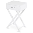 thumbnail image 6 of Topbuy 2PCS Morden Accent X Base Nightstand Sofa End Table Bedroom Furniture W/ Storage Drawer, 6 of 9