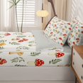 thumbnail image 5 of Homewish Watercolor Plant Mushrooms Zipper Twin Comforter Sets with Fitted Sheet and 2 Pillowcases,Botanical Fungi Zipper Bedding Set,White Red,Light Gray Reversible,4pcs, 5 of 8