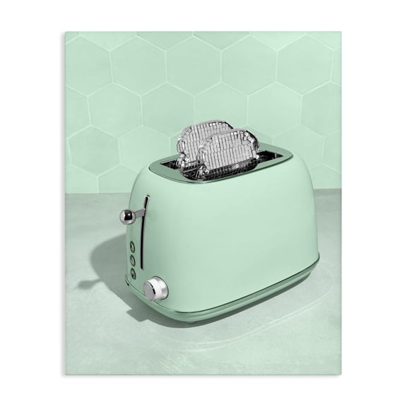 Stupell Industries Contemporary Disco Toaster Over Green Canvas Art, 16 x 20, by LISH Creative
