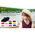 thumbnail image 2 of Toptie Girls Wool French Beret Hat for Kids, Artist Dome Beret Woolen Beanie Hat-Yellow, 2 of 9