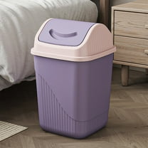 Swing Top Trash Can with Lid, Modern Waste Bin for Kitchen and Bathroom, Durable Plastic Design with Textured Front Panel(Purple)