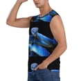 thumbnail image 3 of Bingfone Blue Viper Snake Pattern Men's Tank Tops Workout Sleeveless Tee Shirts Running Beach Tanks for Men-Large, 3 of 8