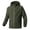 Army Green, variant on Men's Solid Fleece Jacket Full Zip Hooded Jacket, Winter Warm Polar Fleece Outdoor Coat with Multi Zipper Pockets