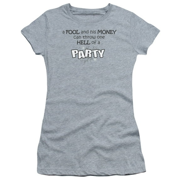 - One Hell Of A Party - Juniors Teen Girls Cap Sleeve Shirt - XX-Large