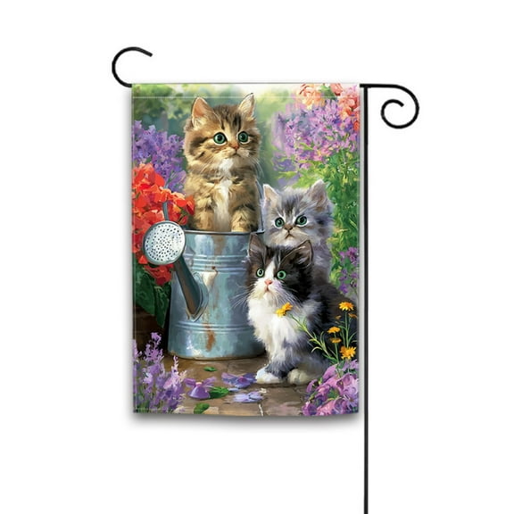 12"x18" Double-Sided Lots of Cats Logo Garden Flag, Ideal for Indoor & Outdoor Yard Decor