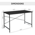 thumbnail image 7 of Highsound 47.2 Inch Home Office Study Desk Writing Table, Simple Style Computer Desk Study Table for Small Spaces Student Laptop PC Writing Desks with Metal Legs, Black, 7 of 7
