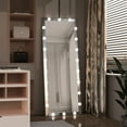 thumbnail image 5 of Full Length Mirror with Lights,Vanity Mirror with Lights,63" x 23.6" LED Lighted Vanity Full Body Mirror, Smart Floor Mirror with 22 Dimmable Bulbs, Wall-Mounted Mirror for Bedroom, Aluminum /Silver, 5 of 15