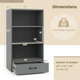thumbnail image 3 of 4-Tier Bookcase with Drawer, Wooden Cube Storage Organizer, Modern Display Shelf, Small Bookshelf for Small Spaces, 42.5" Tall Book Shelf for Classroom, 's Room, Bedroom (Grey), 3 of 17