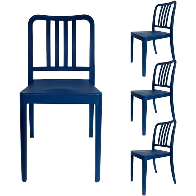 Fohfurniture FOH Set de 4 Sillas para Jardín y Terraza, Sillas Apilables para Exterior e Interior con Marco de Aluminio, Soporta 220 kg, Sin Montaje