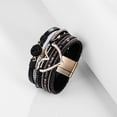 thumbnail image 7 of YYKihy Women Leather Cuff Bracelet Set Multilayer Wrap Bracelet Crystal Heart Bracelet Clasp Bracelet For Women, 7 of 7