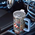thumbnail image 4 of 40oz Travel Tumbler with Handle Modern Travel Theme 40 oz Tumbler Leak-Proof Flip Lid + Straw Double Wall Stainless Steel Insulated Stylish Travel Mug Travel Gifts, 4 of 5