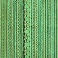 thumbnail image 1 of Ahgly Company Machine Washable Indoor Square Oriental Turquoise Blue Modern Area Rugs, 6' Square, 1 of 4