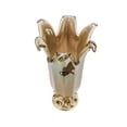 thumbnail image 2 of 16-Inch Murano Glass Footed Vase Decorative Centerpiece, Vintage Design Crystal Wedding Gift with Capodimonte Porcelain Flowers (Grey, 1280), 2 of 2