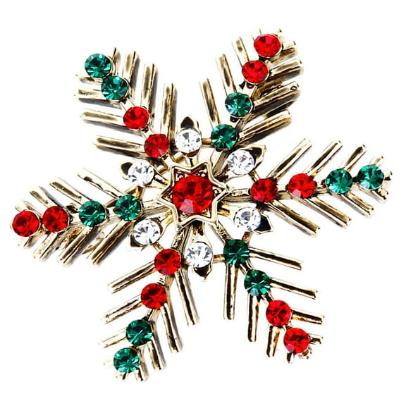 LOLIPPYY Red Wreath Brooch, Alloy Christmas Jewelry Pin for Party Dress Decoration, 1 Piece