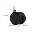 thumbnail image 2 of LEORX 4Pcs Threaded Swivel Caster Wheels with Locking Brake for Workbench and Desk, 2 of 7