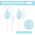 thumbnail image 6 of Zukuco 200Pcs Artificial Silk Rose Leaves, Fake Faux Wired Single Leaf for Crafts Scrapbooking Floral Arrangements Home Kitchen Wedding Garland Party Decorations (Blue), 6 of 6